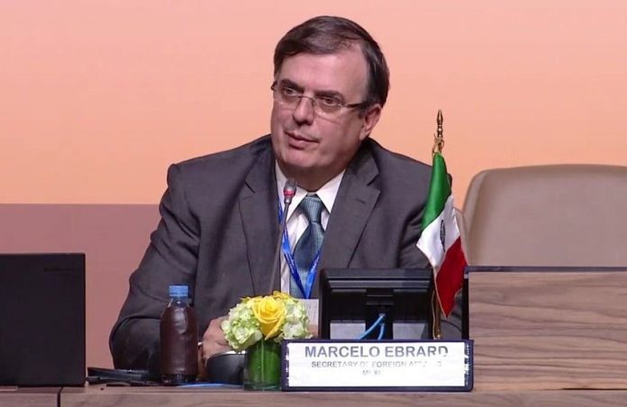 Ebrard speaks at conference in Morocco.