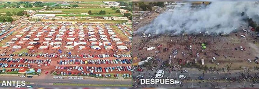 San Pablito, after and before the 2016 explosion.
