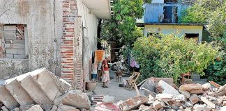 Earthquake damage in Oaxaca.