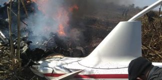 Wreckage of the helicopter in which the governor of Puebla and four others died on Christmas Eve.