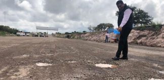 Potholes on highway 45.