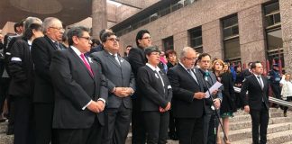 Judges around the country protested yesterday.