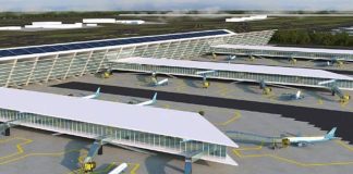Artist's conception of Santa Lucía airport.