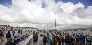 Central American migrants in Tijuana.