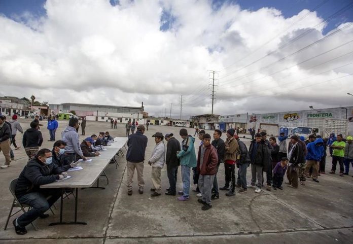 Central American migrants in Tijuana.