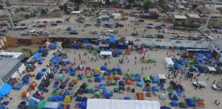 The migrants' shelter in Tijuana.