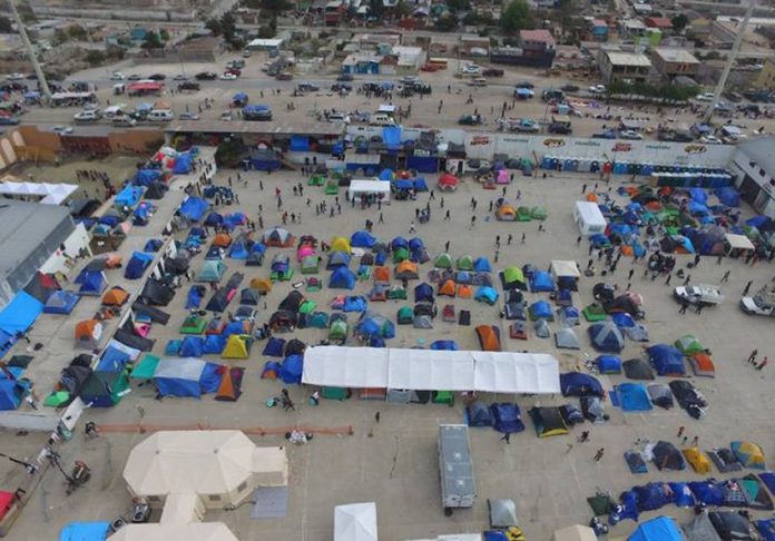 The migrants' shelter in Tijuana.