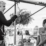 Cuarón on the set with Oaxaca actress Yalitza Aparicio.