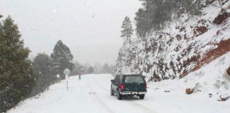Snow in Chihuahua yesterday.