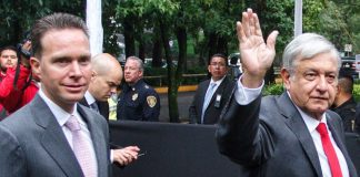 Velasco, left, will have bodyguards for 15 years but López Obrador, right, does without.