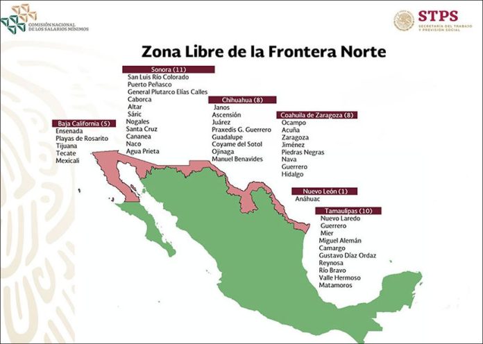 The northern border free zone: higher minimum wage and lower taxes.