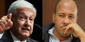 López Obrador, left, and Alfaro are sparring over fuel shortages.