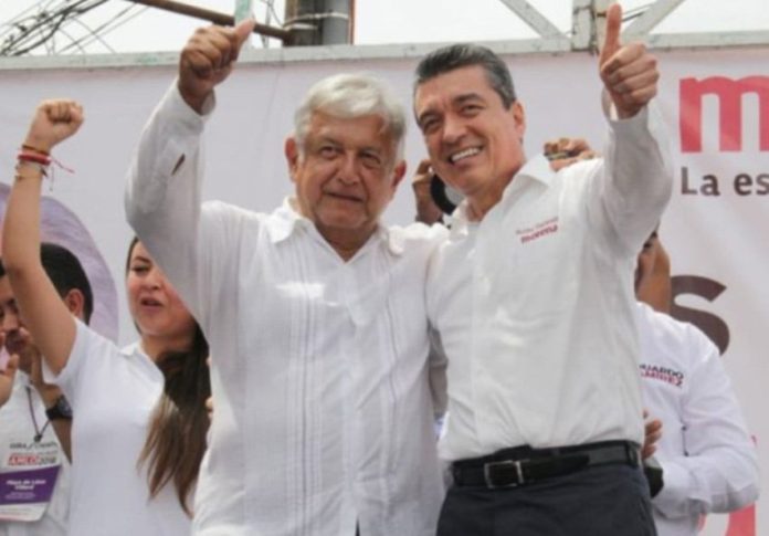 López Obrador and Chiapas Governor Escandón.