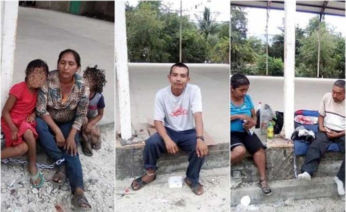 Parents held in chains on schoolgrounds in Michoacán.