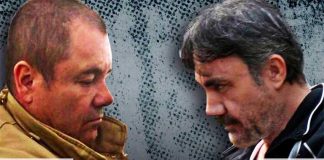 File photo of Guzmán, left, and former prison official López.