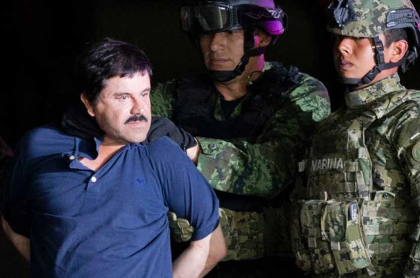 Guzmán after his capture by Mexican marines in January 2016