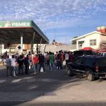 A lineup for gas in Michoacán.