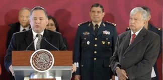 Nieto speaks at this morning's press conference as the president looks on.