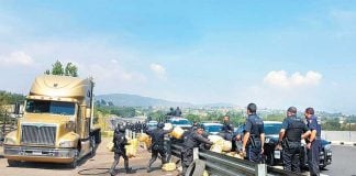 Police seize a shipment of stolen fuel in Puebla.