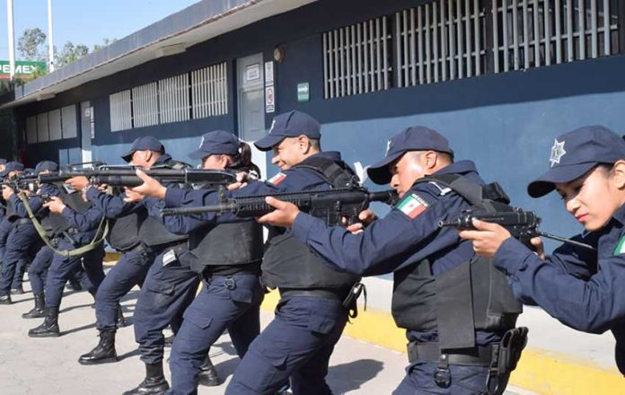 Officers in training at the Irapuato police academy.