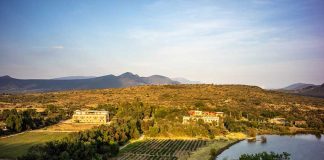 A view of Hacienda Tovares from the hill above the property.