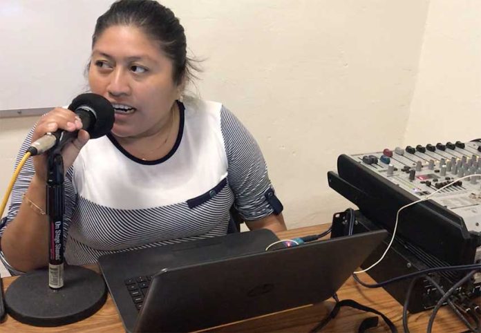 María del Socorro Cauich Caamal hosts the weekly Radio Yuuyum show in Yucatecan Maya.