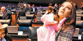 Senator Márquez and her baby.