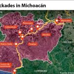 Teacher' union blockades in Michoacán.