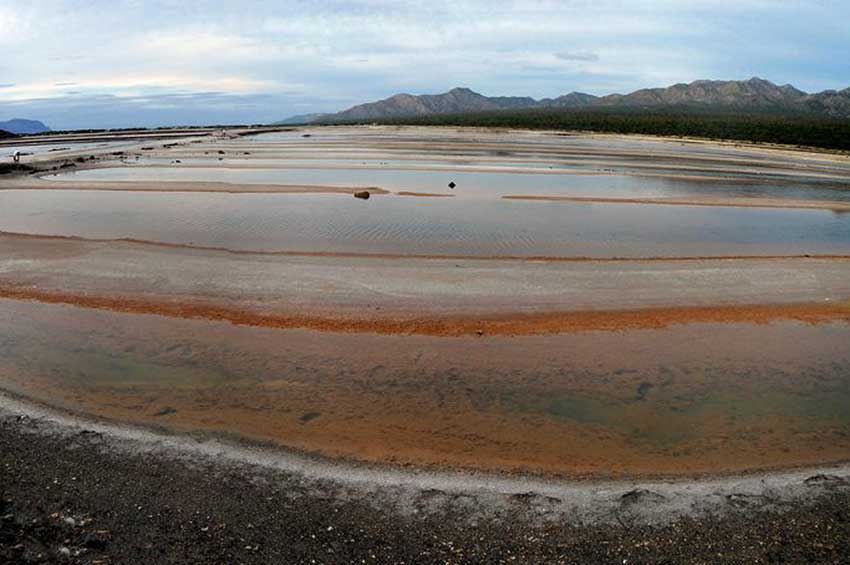 Abandoned salt flats near San Evaristo on the mainland.