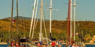 Sailboats at Zihuatanejo for this year's Sailfest.