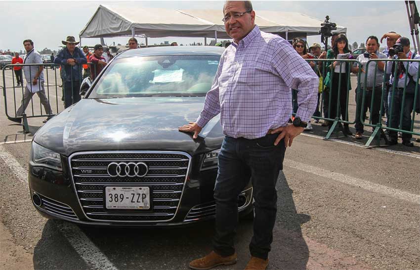 Herrera and his armored Audi, for which he paid nearly 2 million pesos.