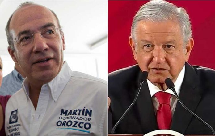 Calderón, left, and López Obrador.