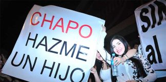 'Chapo, give me a child,' reads a sign in Sinaloa after Guzmán was captured in 2014.