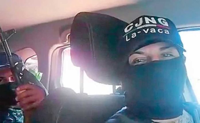 A frame from the video: CJNG or not?