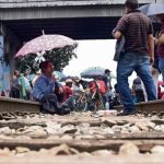 A rail blockade in Michoacán.