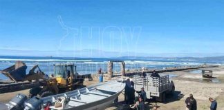 Military personnel seize drugs on Sonora beach.