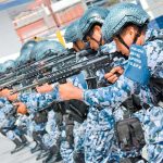 The special naval force in a training session.