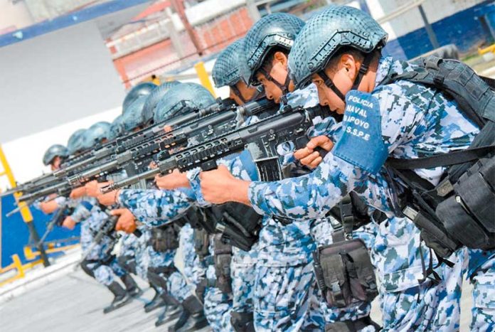 The special naval force in a training session.