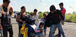 Migrants on the road in Chiapas.