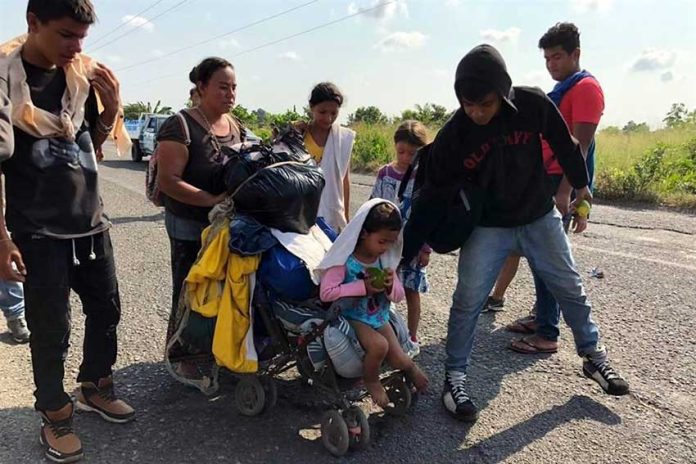 Migrants on the road in Chiapas.