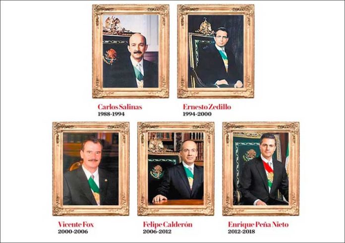 Official portraits of presidents do not include AMLO.