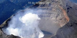 A flyover by authorities revealed the new dome at El Popo.