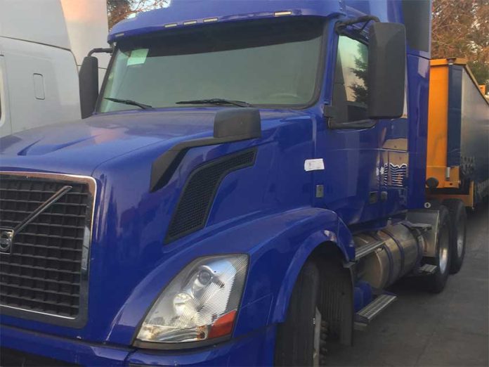 A semi that is on the list of vehicles to be auctioned this month.