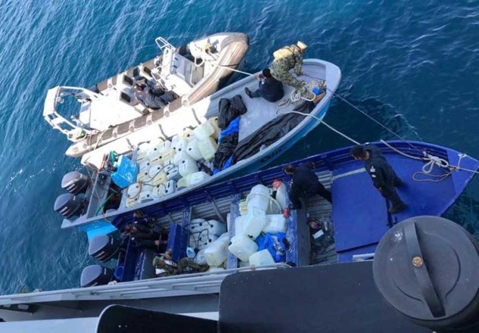 Smugglers' boats found off coast of Oaxaca.