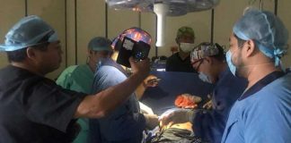 Cell phones light up operating room.