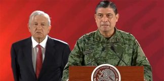 National Defense Secretary Luis Cresencio Sandoval describes Tijuana's new security strategy this morning.