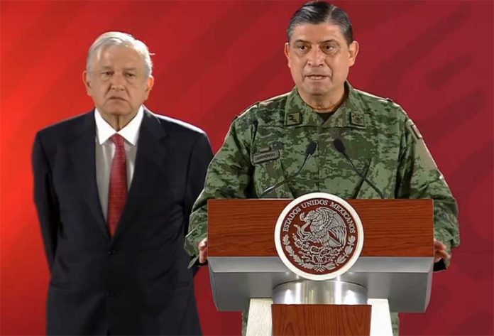 National Defense Secretary Luis Cresencio Sandoval describes Tijuana's new security strategy this morning.