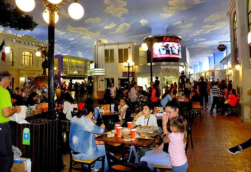 A typical view of KidZania, where the streets are always bustling with activity.