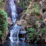 The pool at the foot of the second waterfall at Blue Falls.