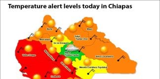 In red are areas where temperatures were forecast to reach 37 to 43 C.
